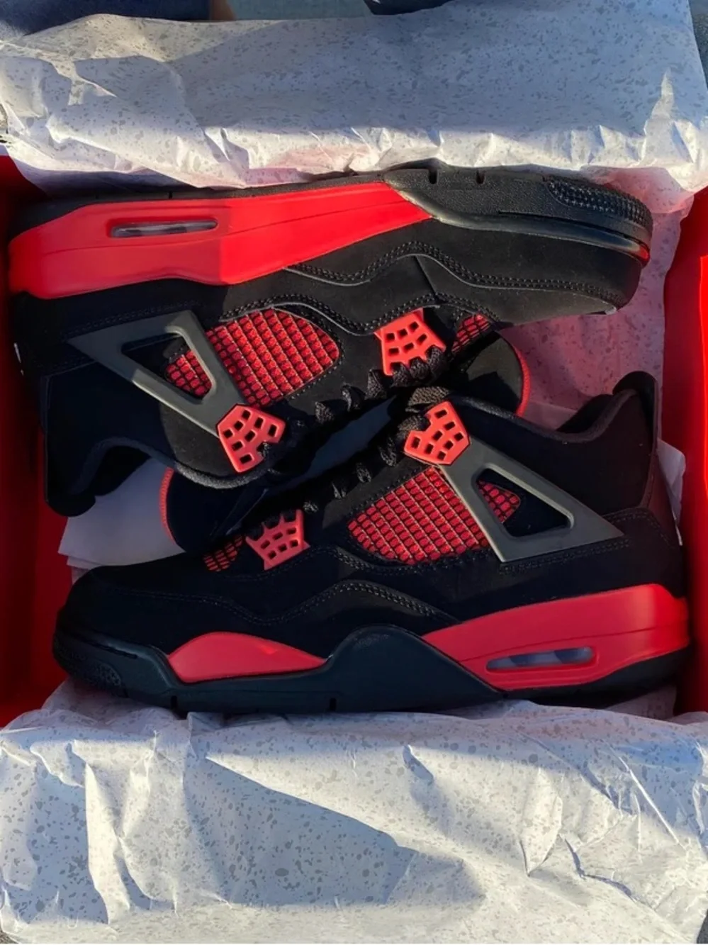 Jordan Men’s Black and Red Retro Sneakers